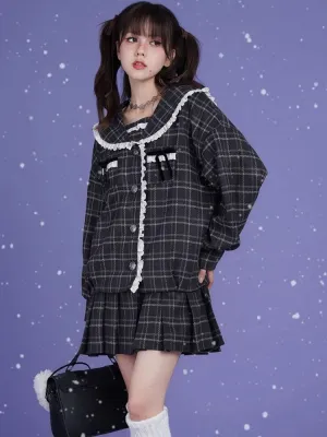 Sailor Collar Fake Two Piece One Piece Jacket【s0000005602】