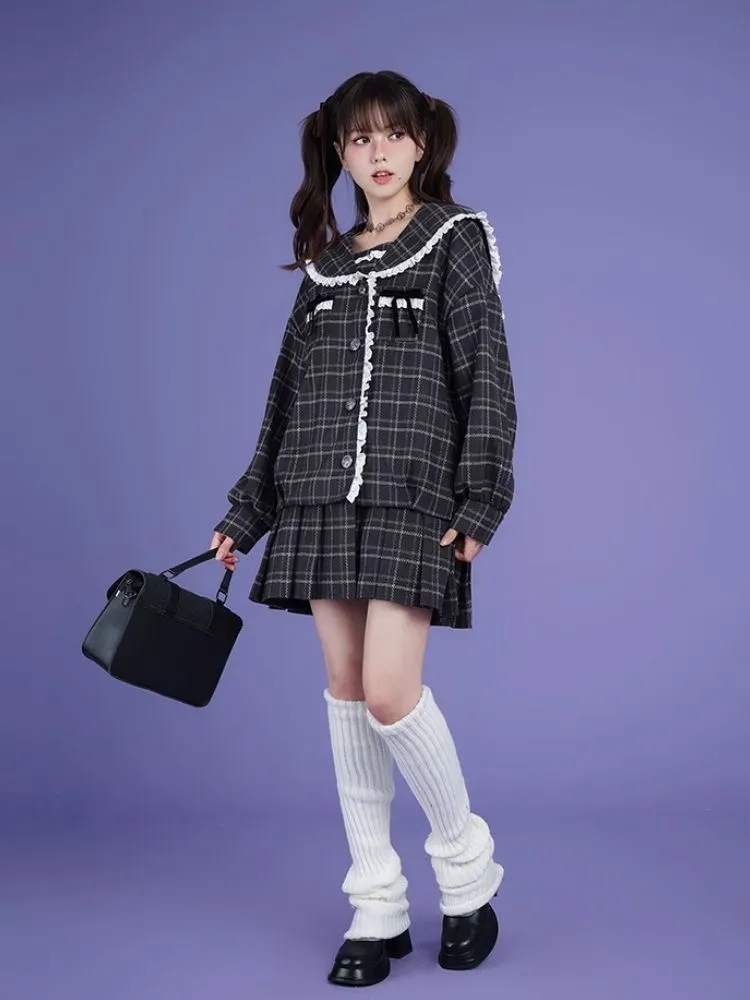 Sailor Collar Fake Two Piece One Piece Jacket【s0000005602】