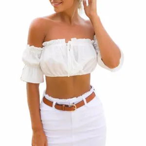 Sexy Summer Off Shoulder Crop Top Shirt