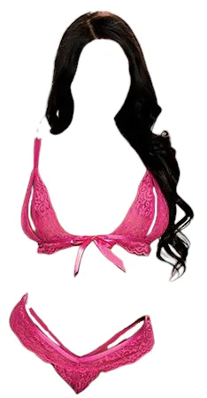 Shirley of Hollywood Valentine Heart Stretch Lace Bra with Open Cups & Open Back Panty Hot Pink