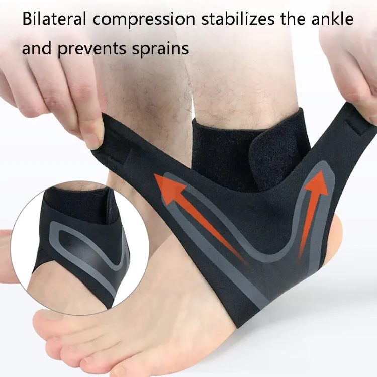 Sports Compression Anti-Sprain Ankle Guard Outdoor Basketball Football Climbing Protective Gear, Specification: M, Left Foot (Black Red)