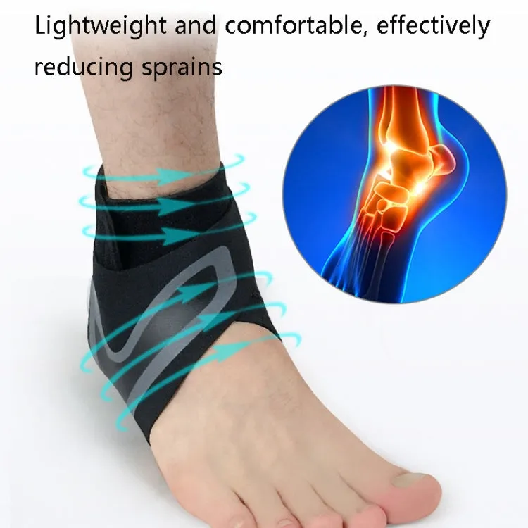 Sports Compression Anti-Sprain Ankle Guard Outdoor Basketball Football Climbing Protective Gear, Specification: M, Left Foot (Black Red)