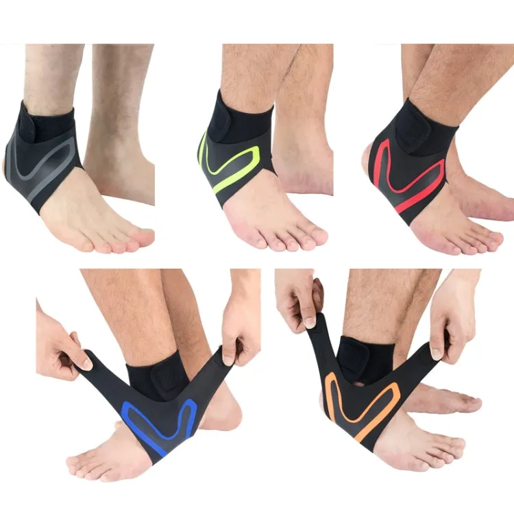 Sports Compression Anti-Sprain Ankle Guard Outdoor Basketball Football Climbing Protective Gear, Specification: M, Left Foot (Black Red)