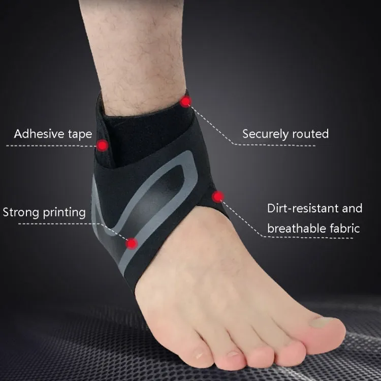 Sports Compression Anti-Sprain Ankle Guard Outdoor Basketball Football Climbing Protective Gear, Specification: M, Left Foot (Black Red)