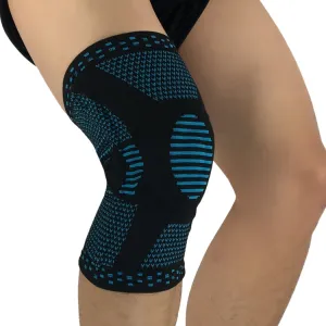 Sports Knee Pads Anti-Collision Support Compression Keep Warm Leg Sleeve Knitting Basketball Running Cycling Protective Gear, Size: M(Black Blue)