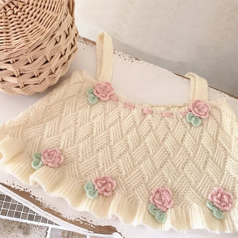 Sweet Girl Retro Loose Knitted Crop Top