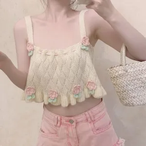 Sweet Girl Retro Loose Knitted Crop Top