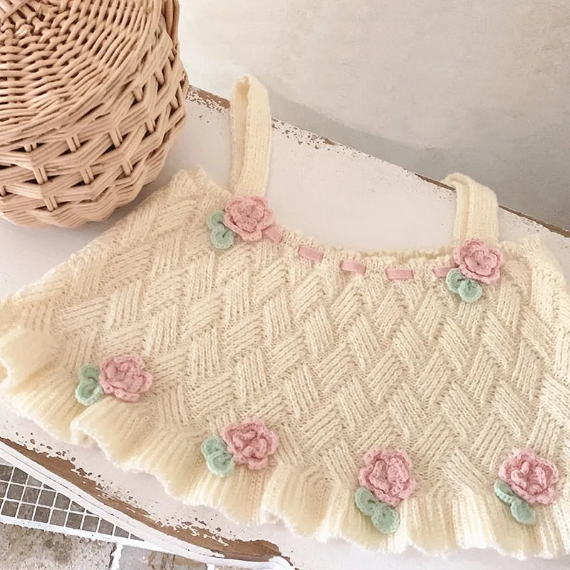 Sweet Girl Retro Loose Knitted Crop Top