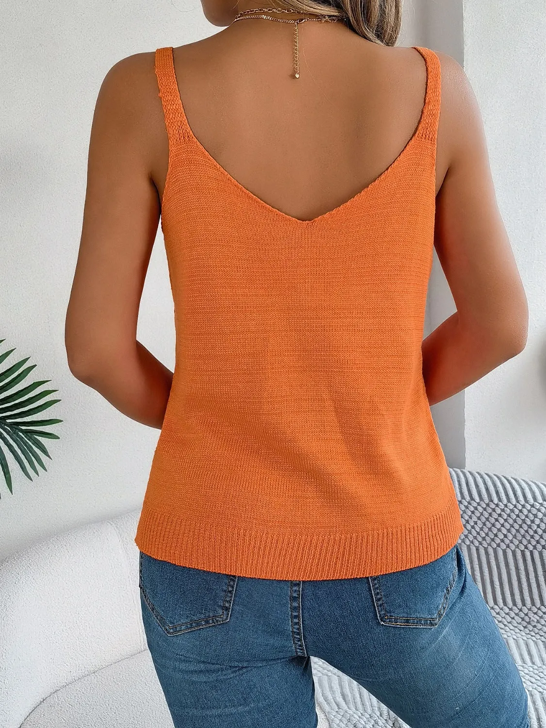 TEEK - Openwork Scoop Neck Knit Tank