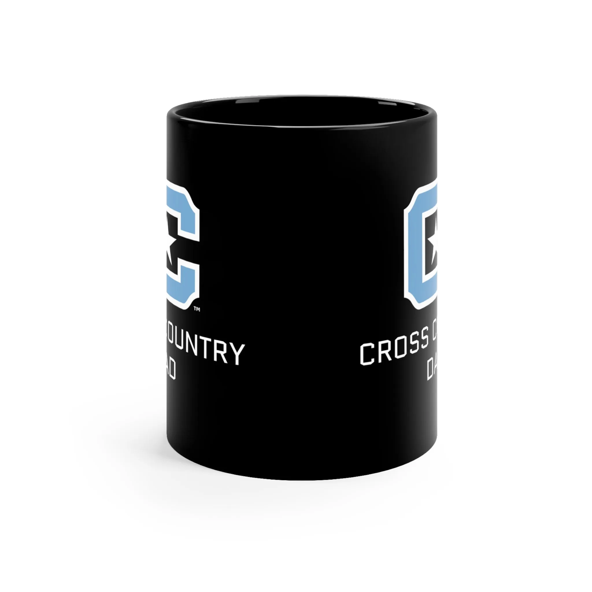 The Citadel Block C Logo, Sports Cross Country Dad, Black Mug, 11oz