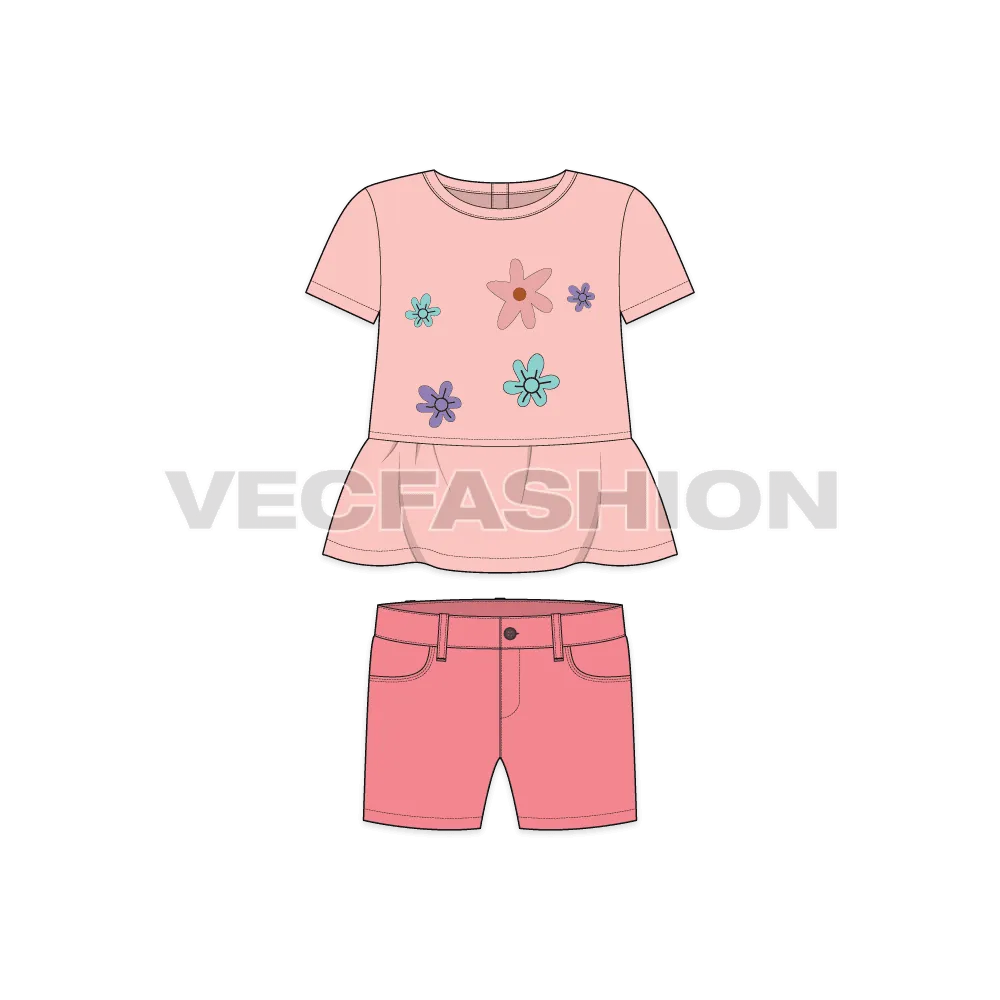 Toddler Girls Tee and Shorts Set