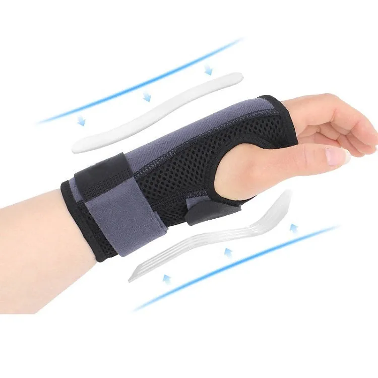 Two-Way Compression Stabilized Support Plate Wrist Brace Fracture Sprain Rehabilitation Wrist Brace, Specification: Right Hand S (Black)