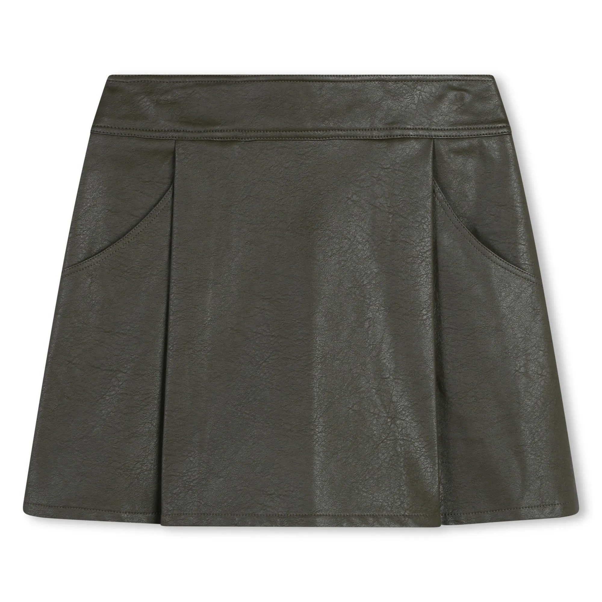 Vegan Leather Pleated Skirt