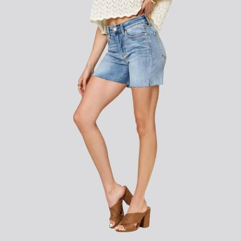 Vintage sanded women's jeans shorts