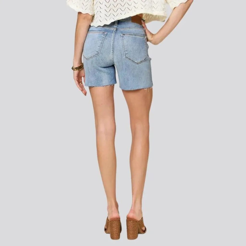 Vintage sanded women's jeans shorts