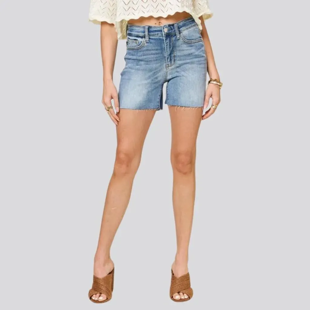 Vintage sanded women's jeans shorts