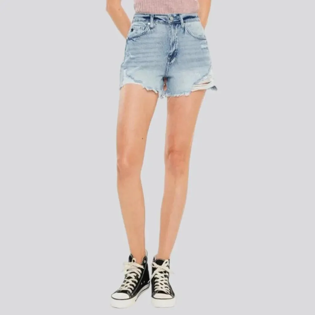 Vintage straight denim shorts for women