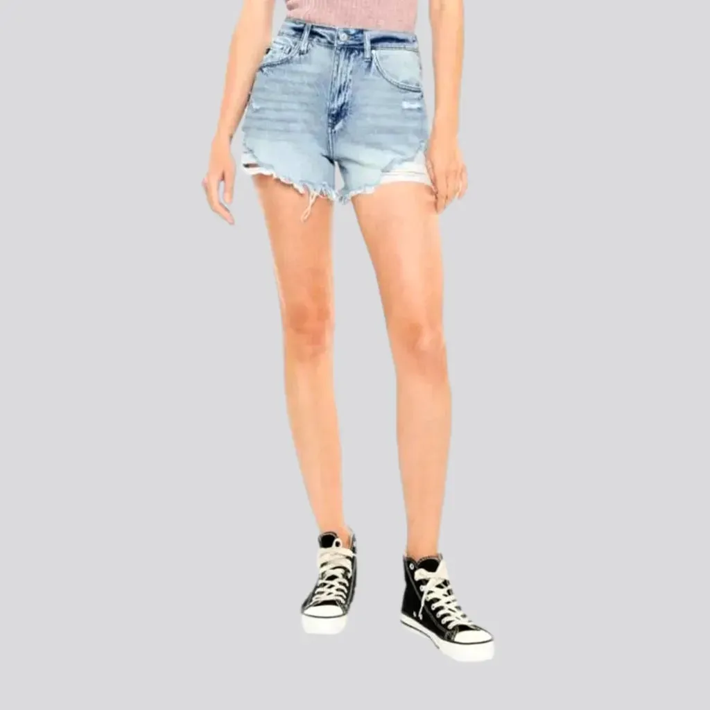 Vintage straight denim shorts for women