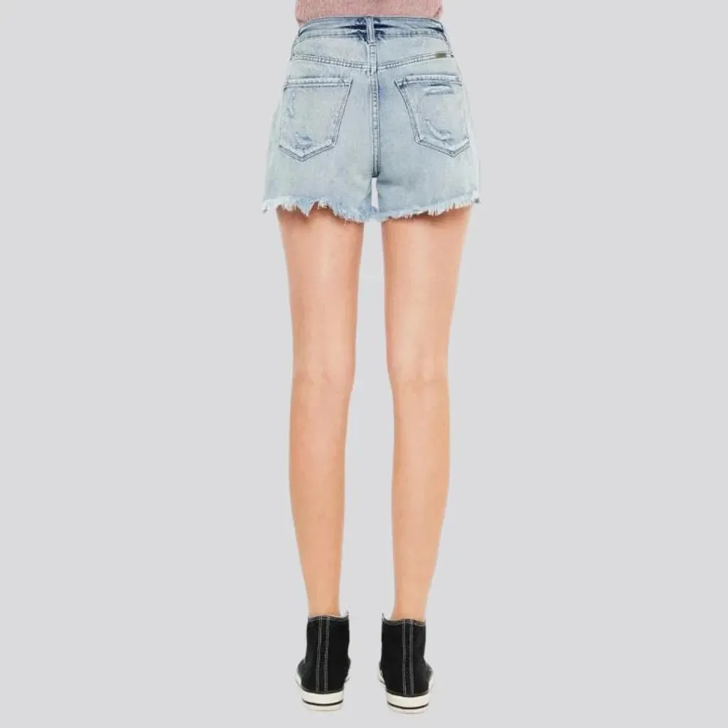 Vintage straight denim shorts for women