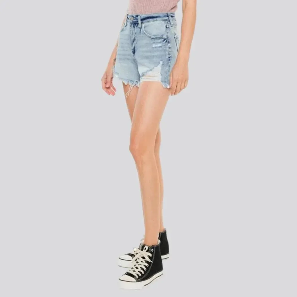 Vintage straight denim shorts for women