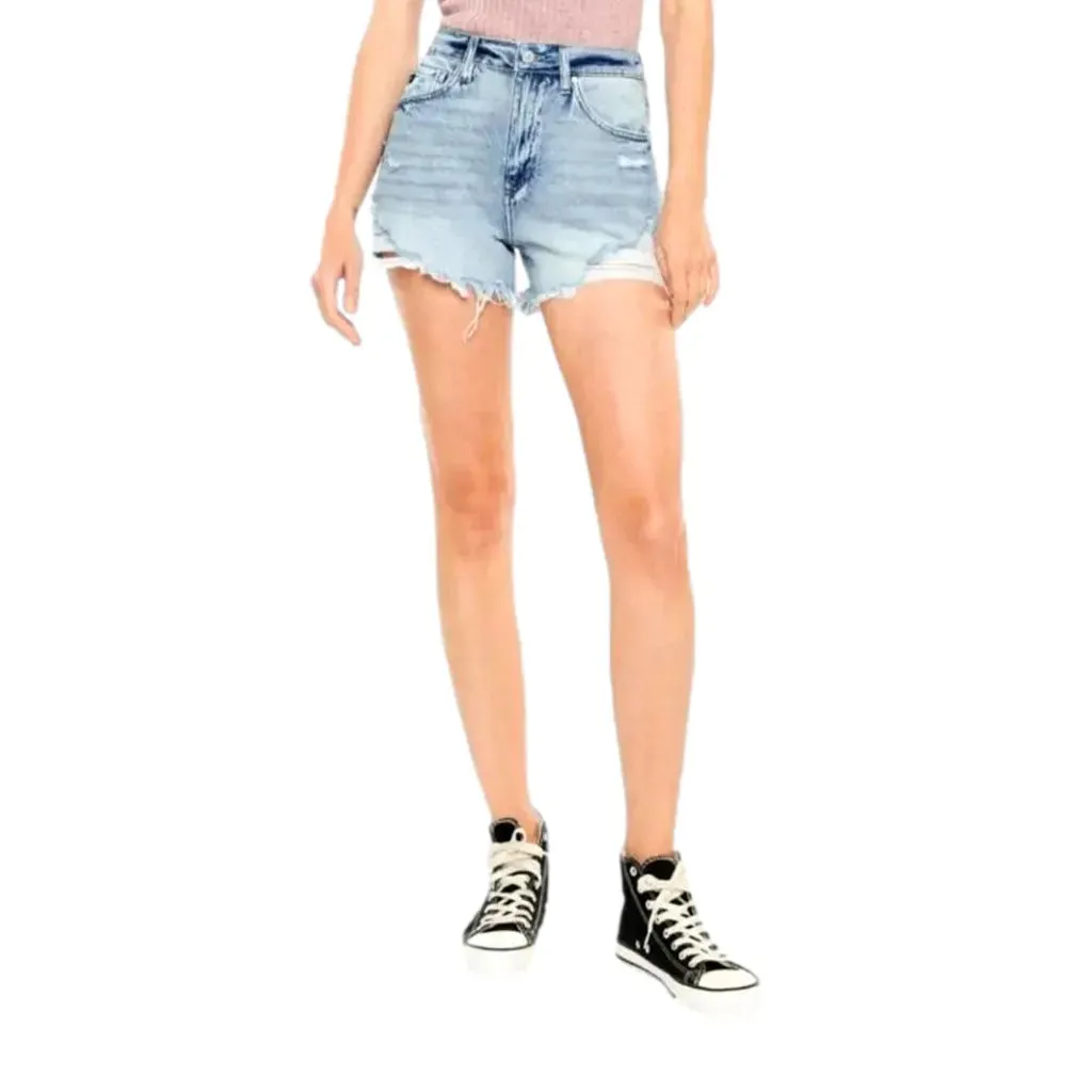 Vintage straight denim shorts for women