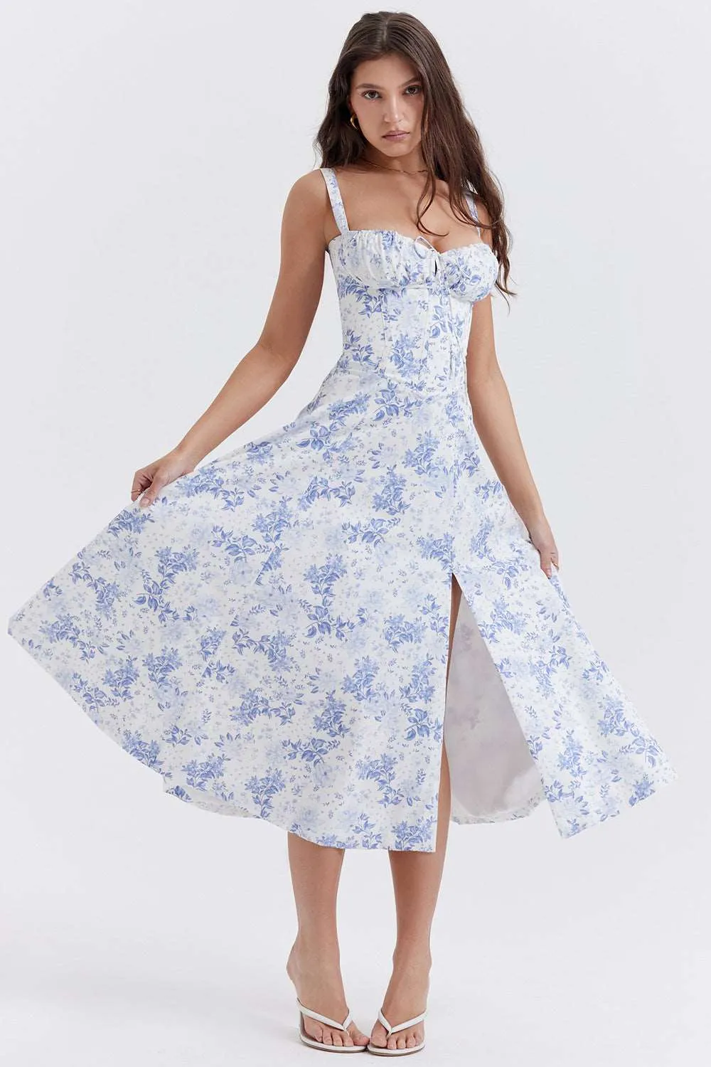 Women's Floral Print Dress With Straps